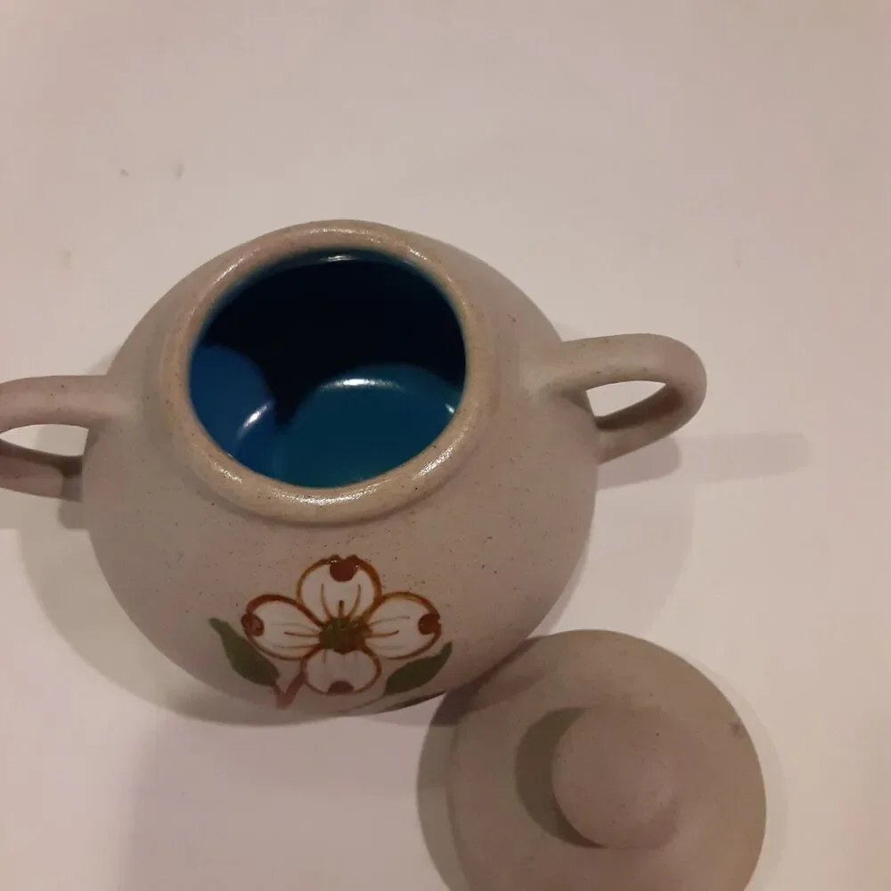 Pigeon Forge Pottery Dogwood Collection Creamer,Sugar,Tea Pot